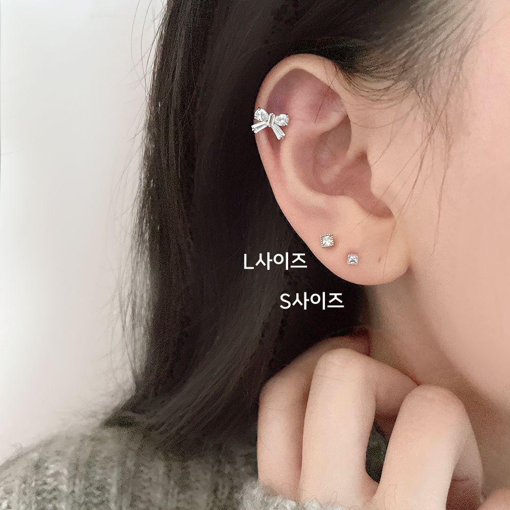 サージカル]基本 四角 キュービック (2Color 2Size) 16G ボディピアス