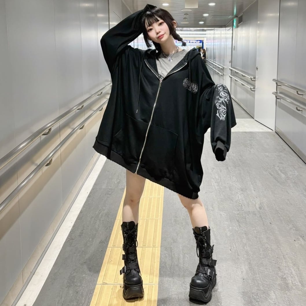 30%OFF】ROSE SKULL ZIPパーカー | VOLCAN&APHRODITE