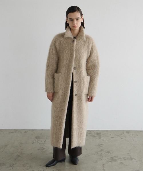 セール】LONG SHAGGY LADY MAXI COAT（ステンカラーコート）｜CLANE