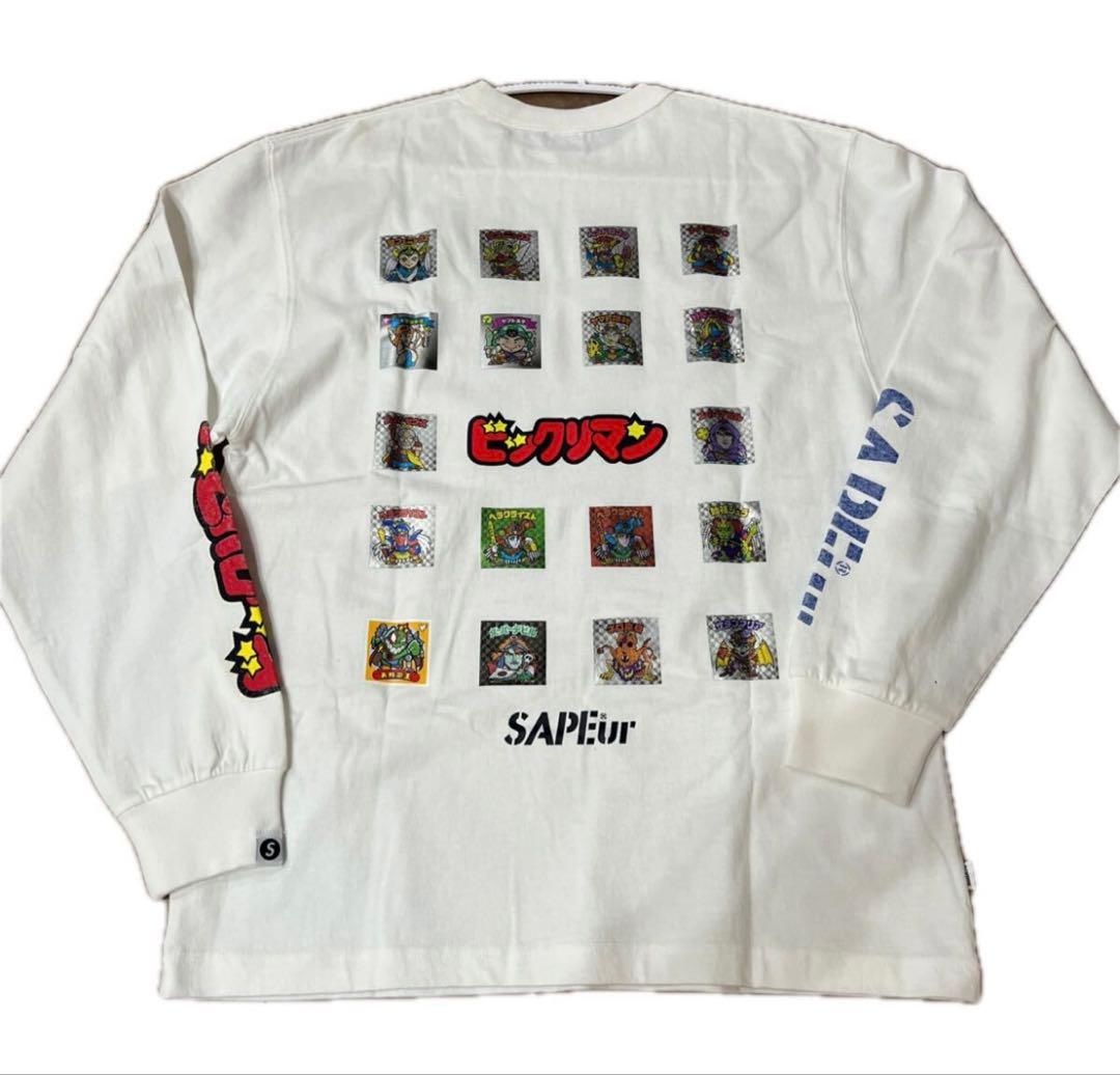 ビックリマン×SAPEur ロングスリーブTシャツ SAPEur ビックリマンロングスリーブTシャツホワイトLサイズ 新品未使用