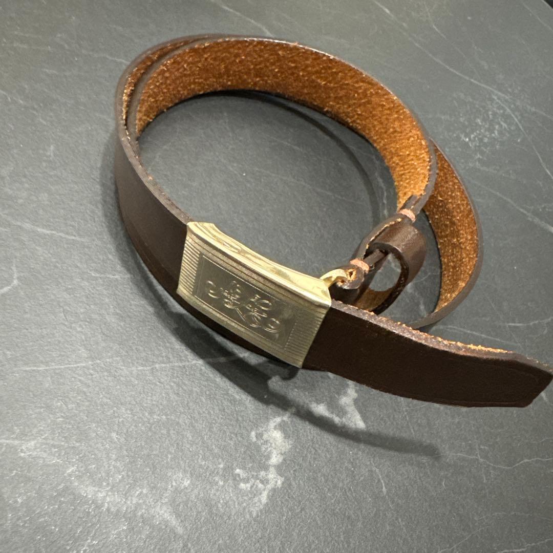 atlast initial belt ベルト 30インチ ブラウン ATLAST ＆ CO(アットラスト) INITIAL BELTレザーベルト ブラウン