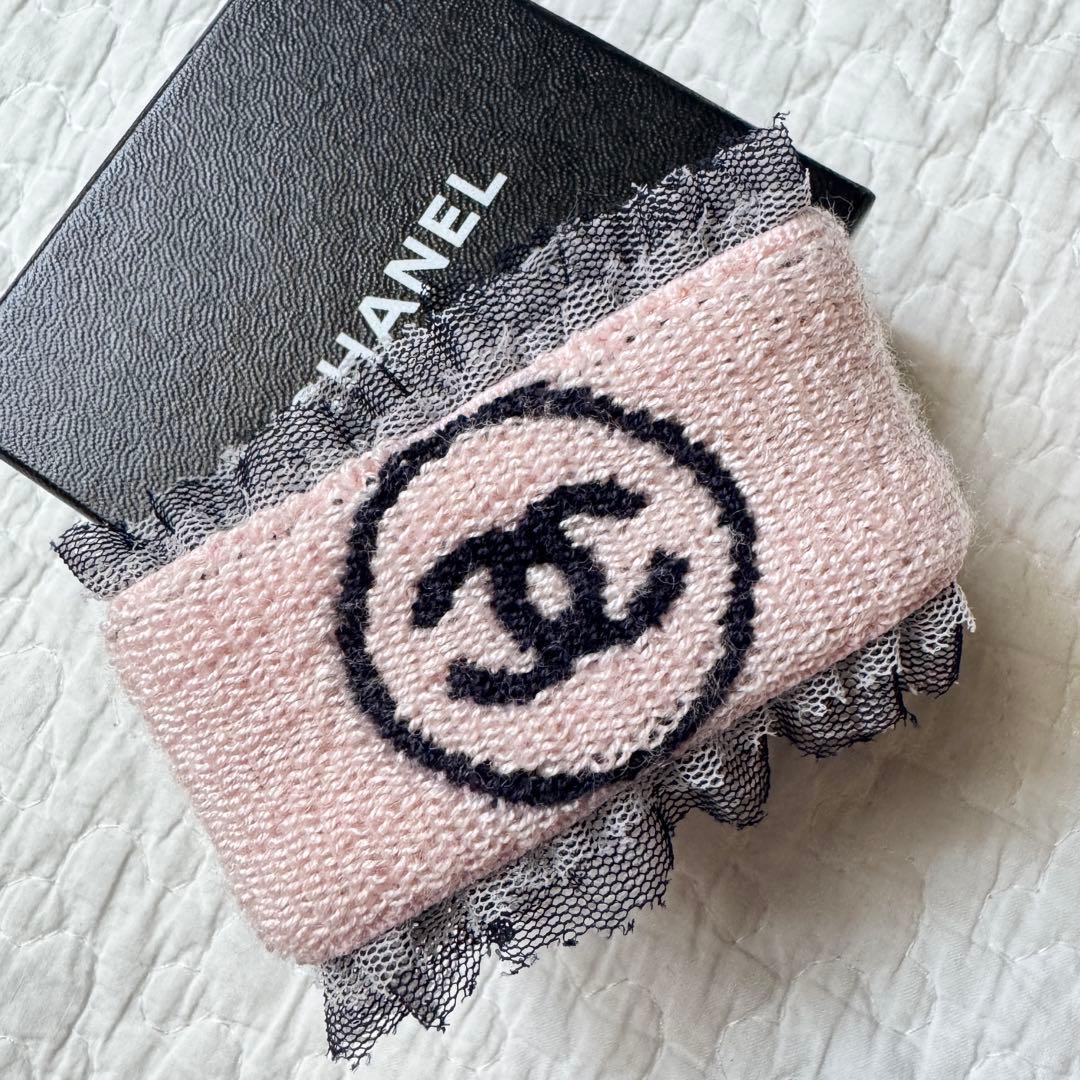美品 CHANEL シャネル リストバンド　ココマーク レース　フリル　ピンク 楽天市場】CHANEL シャネル ココマーク リストバンド フリル コットン